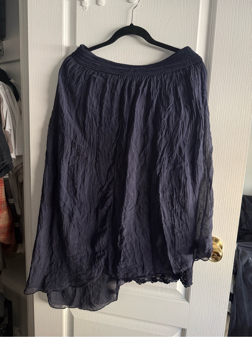Women's Navy Blue Lightweight Tiered Skirt